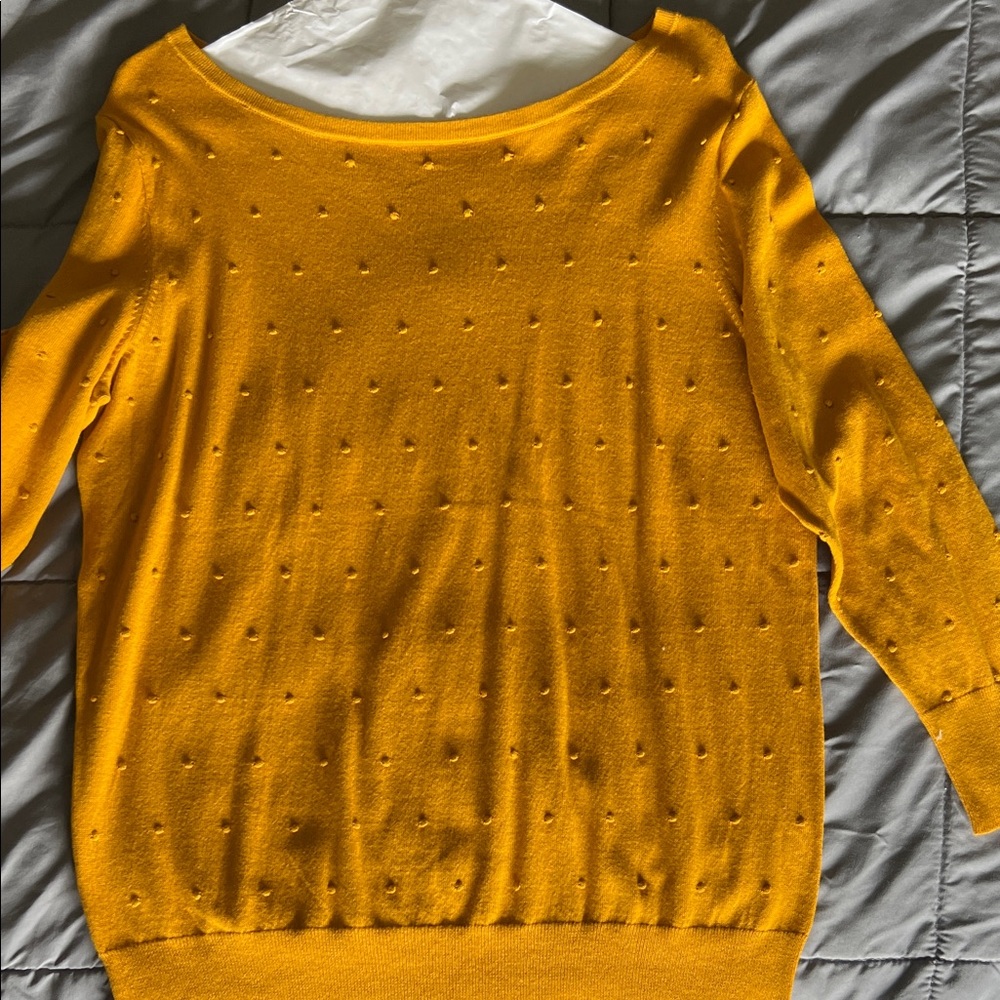 Ann Taylor Golden Yellow Crew Neck Sweater